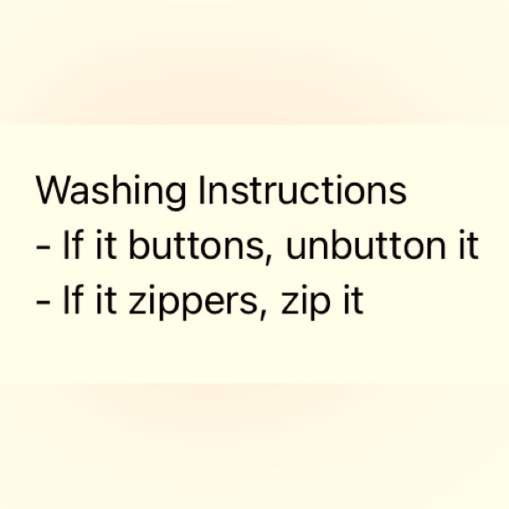 Washing instructions